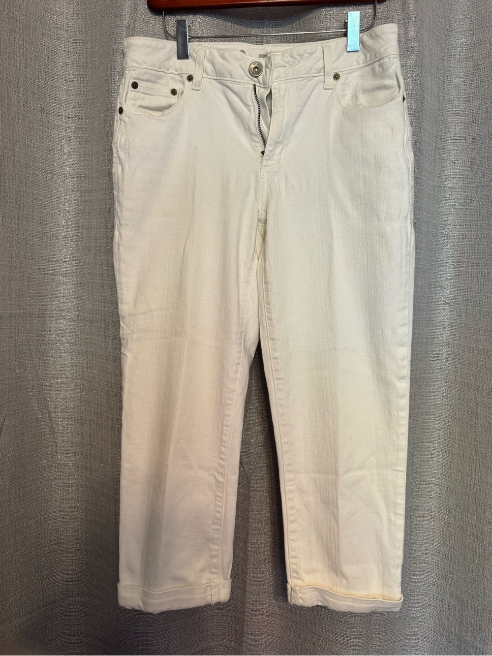 DKNY White Cropped Jeans